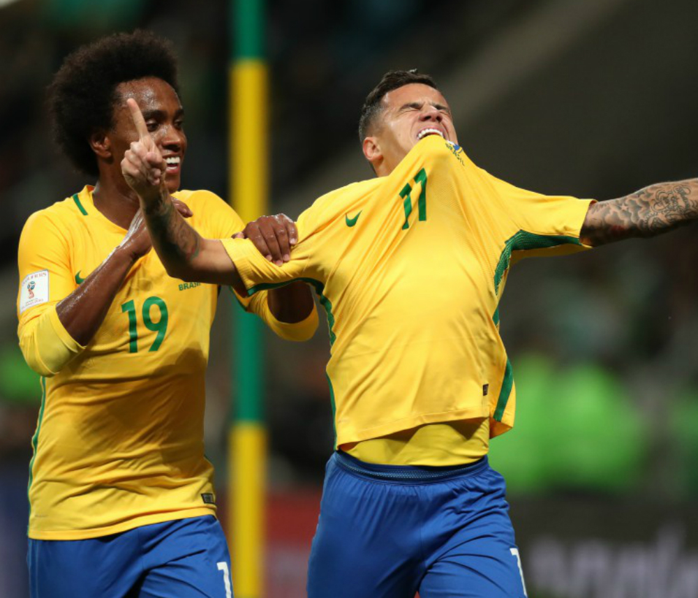 Coutinho comemora o gol marcado aos 30 minutos do segundo tempo (Créditos: Lucas Figueiredo/CBF)