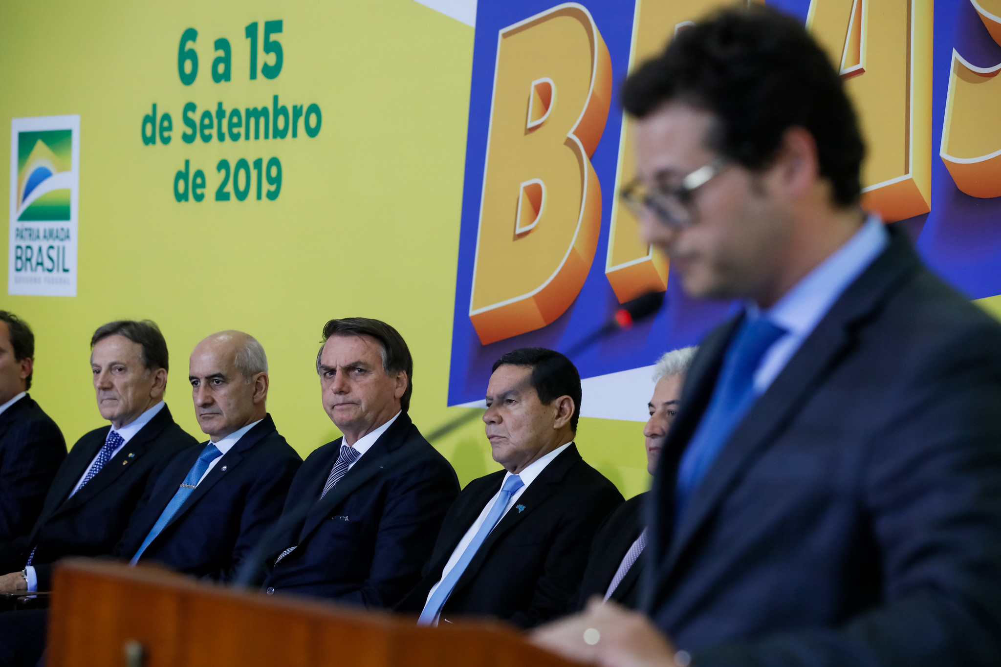 Fabio Wajngarten durante evento com o presidente Jair Bolsonaro. Foto: Isac Nóbrega/PR/Reuters