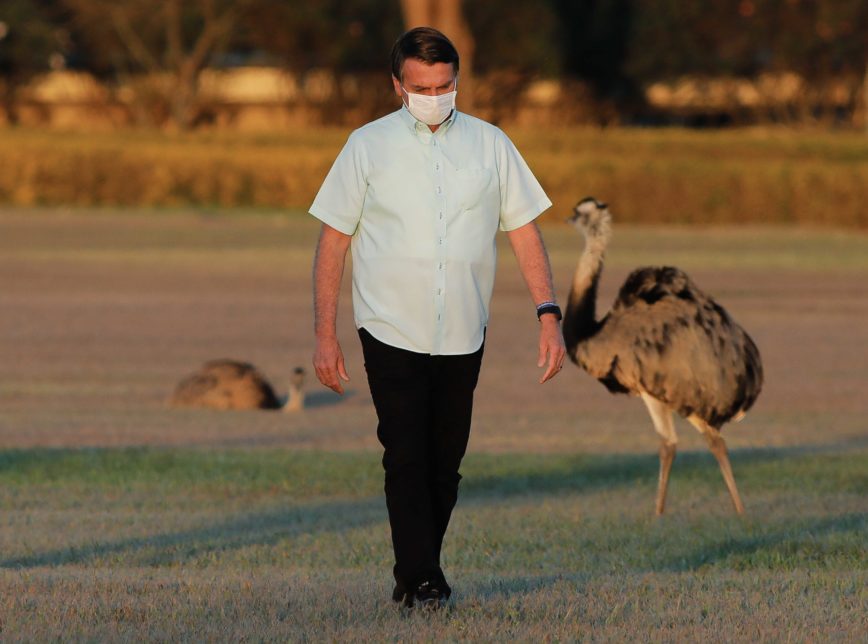 O presidente Jair Bolsonaro está em isolamento no Palácio da Alvorada